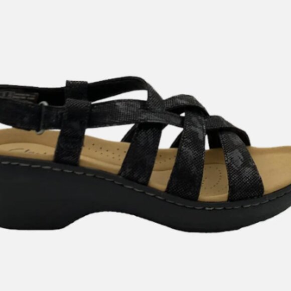 Clarks Collection Strappy Sandals Merliah Rose Black Interest - Picture 7 of 9